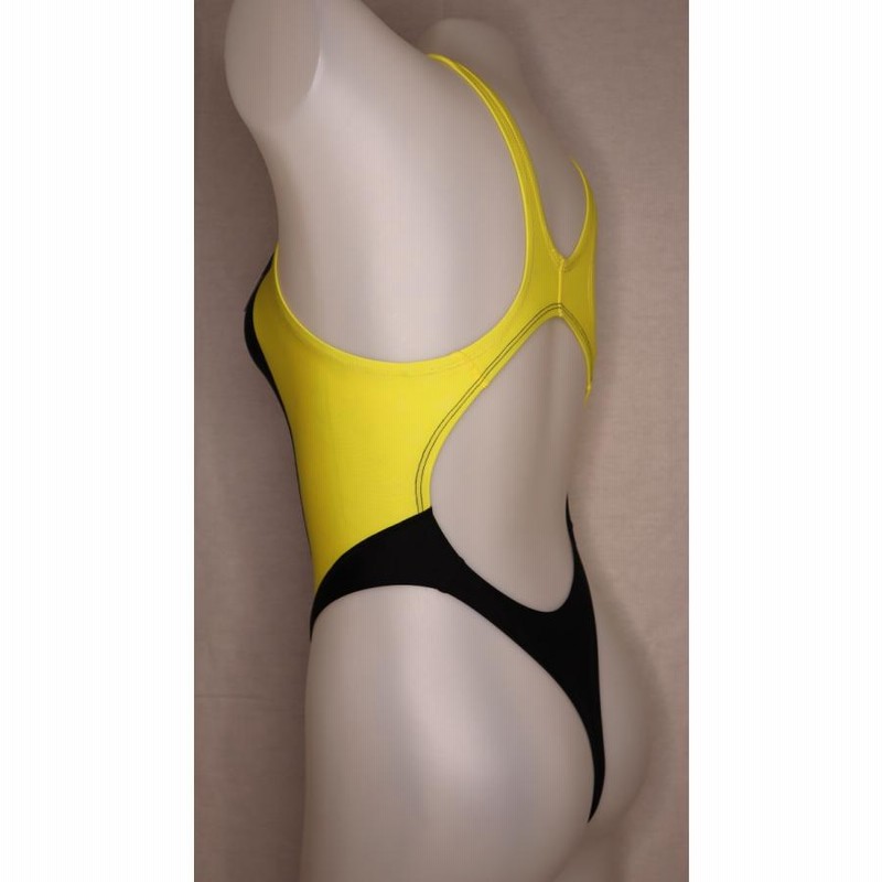 M.A.D. 競泳水着 黒/黄色 SWIMHXBY] 競泳水着 レディース ガールズ 281 Tバックモデル 黒