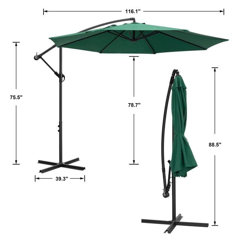 Overstock NUU Garden Outdoor Cantilever-Offset Sunshade Umbrella Green