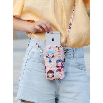 原宿風手機包2拉鏈斜挎單肩臂包掛脖錢包多功能大容量可裝8XPlus