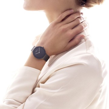 OBAKU 純粹星空丹麥設計腕錶-星夜灰-V307LXUUMU-34mm