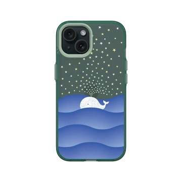 iPhone 15 Clear 憂墨綠 - Ocean Collection: Let's Sea 海洋系列：一路向海 - 海波交響（鯨魚）