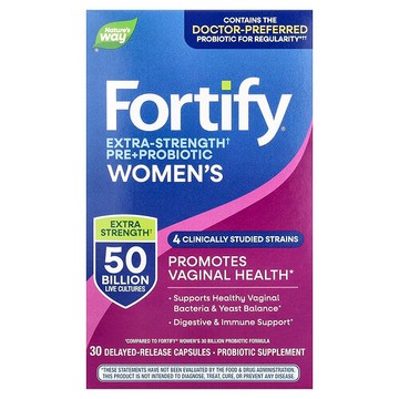 Nature's Way, Fortify® 女性益生菌 + 益生元，特強型，500 億 CFU，30 粒緩釋膠囊