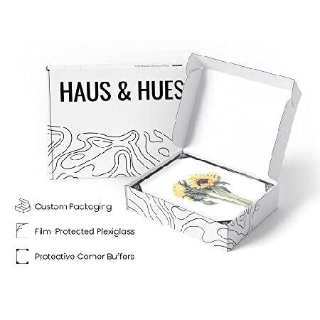 Haus and Hues ひまわりポスター ひまわり4枚セット コラージュ 寝室の装飾 ひまわり絵画 壁用 イエロー ウォールアート 装飾 ひまわり装飾 (11 x 14インチ、フ