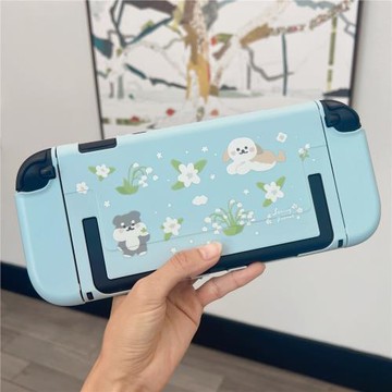 星之森花花雪納瑞switch2適用任天堂保護殼可愛少女藍色防摔套