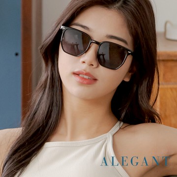ALEGANT - 雲山黑韓版拼接時尚方框墨鏡│UV400太陽眼鏡
