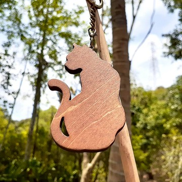 手工木作創意鑰匙圈  喵咪