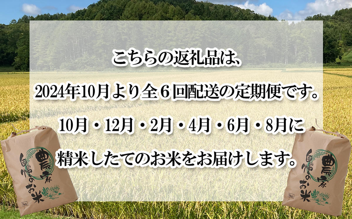 ＜ 予約 定期便 全6回 ＞ 北海道産 希少米 おぼろづき 白米 計 10kg (5kg×2) ＜2024年10月より配送＞