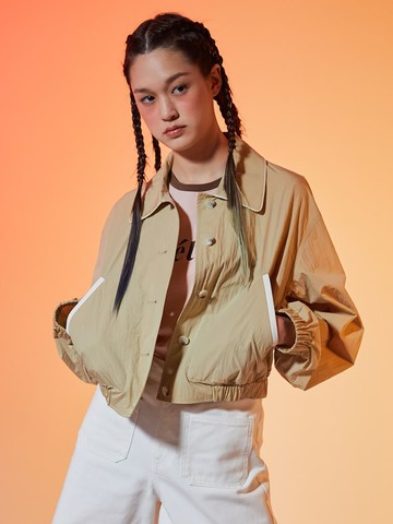 Line Detail Blouson Jumper_Beige
