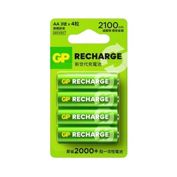 GP超霸新世代充電池/2100mAh/充電池/3號4入/卡