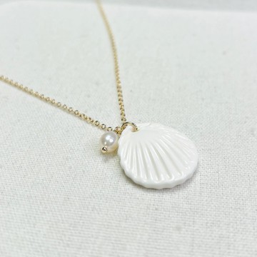 Timeless 白瓷項鍊  White Shell Pearl  聖誕 派對 禮物 包裝