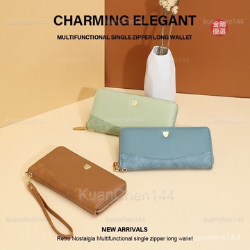 皮夾女 女錢包 女錢包 多卡位 大容量 零錢包 forever young長款錢包女士韓版多卡位大容量手機包時尚pu手拿