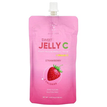 Everydaze, Sweet Jelly C，植物基魔芋果凍飲品，草莓味，5.02 液量盎司（150 毫升）