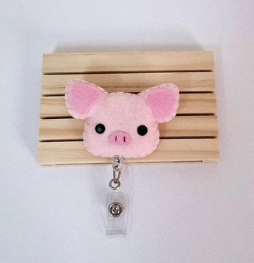 可愛豬~識別證夾/伸縮扣/易拉扣/禮品小物