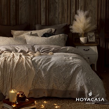 HOYACASA 純棉色織緹花薄被套床包組｜奧瑪｜(雙人/加大/特大)｜HYGGE STYLE