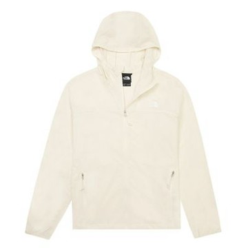 The North Face 北臉 外套 女 運動連帽外套 防曬 防風 W SUN CHASE WIND JACKET 米白 NF0A8CJZQLI
