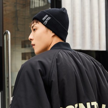 冬天帽子男韓版百搭潮人針織套頭帽秋冬季雙排字母刺繡保暖毛線帽