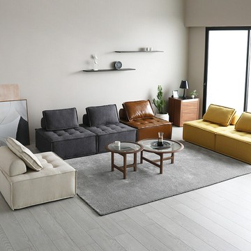 免運 北歐工業風皮埃蒙特懶人沙發豆腐塊沙發組合模塊客廳布藝沙發