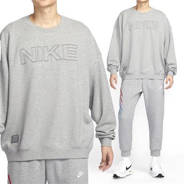 Nike Club FT OS Crew GCEL 男款 淺灰色 大學T 運動 毛圈布 寬鬆 長袖 HV8225-063
