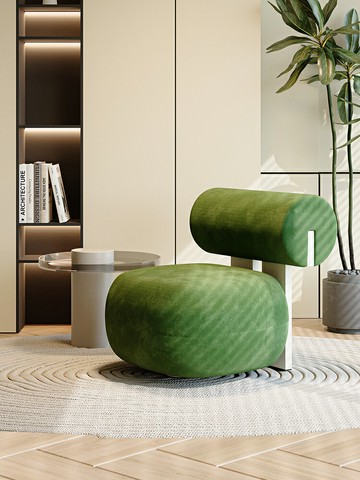 殊尤法式奶油風單人沙發椅酒店民宿網紅客廳臥室懶人沙發河馬椅子 雙11全館免運