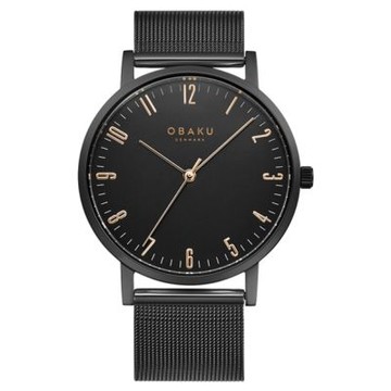 OBAKU 城市探索紳士時尚腕錶 - 黑- V248GXBBMB- 40mm