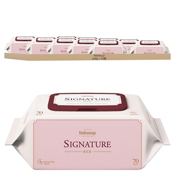 Bebesup Signature系列 嬰幼兒濕紙巾 紅色款 10包  70張