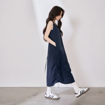 OB嚴選-涼感抗UV雙抽繩冰河系防曬背心洋裝《DA10703-》