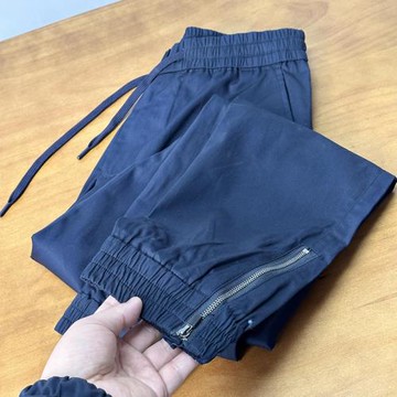歐美外貿單男士純棉肌理感戶外拉鏈褲腳收口運動工裝休閑褲運動褲