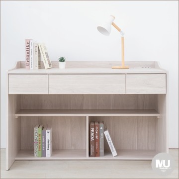 沐家具 mufurniture 台灣製造 Cartier 淺橡木 4尺書桌/臥室收納