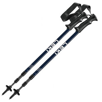 LEKI Eagle 鋁合金橡膠握把無避震旋轉三節式登山杖(2入合購).柺杖/鎢鋼頭杖尖/戶外.登山.健行_ 65320111
