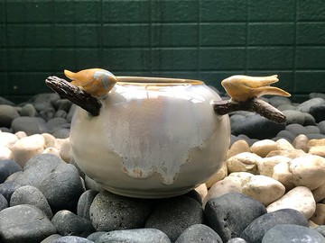 陶燒雙燕粉彩盆栽花器陶器花盆園藝花盆花器擺飾 Pinkoi 設計購物網站 Line購物