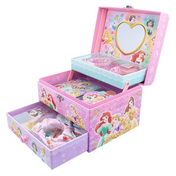 sun-star 夢幻可提三層收納珠寶盒 文具髮飾收納組  迪士尼公主  1盒