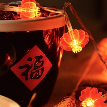 LED燈串 紅燈籠 新年 新春  過年(3米) (6米) 電池 室內裝飾 拍照背景