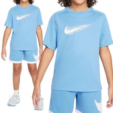 Nike B NK DF Multi SS Top HBR 大童 淺藍色 童裝 運動 休閒 短袖 HF8100-489