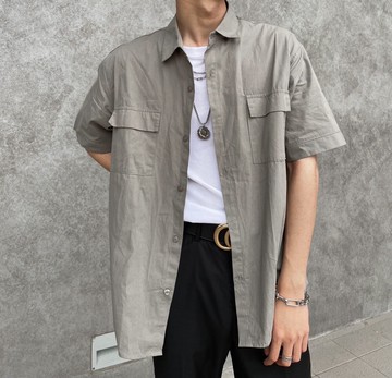 短襯衫-雙口袋工裝短襯-工裝風格0521940共3色rfd
