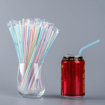 18cm長獨立包裝吸管一次性彎頭彩色短豆漿可樂通用易拉罐飲料商用
