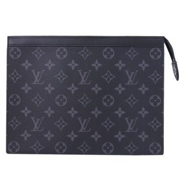 LV M61692 Pochette Voyage MM 經典老花手拿包(黑灰)