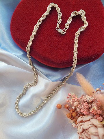 美國西洋古董飾品/ 墨西哥製925純銀螺旋項鍊/復古首飾