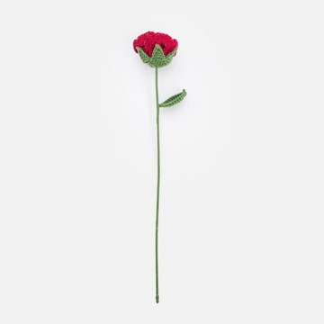 奧可利鉤針毛線花插玫瑰44cm 紅