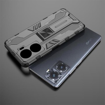 適用vivo y77手機殼鏡頭全包V2219A保護套vvoy775g磨砂防摔氣囊viv0丫77高端商務vovi隱形磁吸指環紋vivi外殼