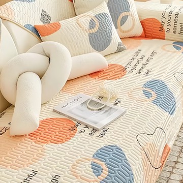 花縵清新夏季冰絲沙發墊 3人座  70 x 180cm  粉幾何