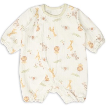 akachan honpo - 幼兒連身衣-動物園-黃綠色-日本製