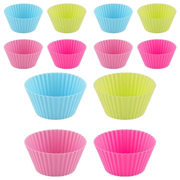 FOXRUN Bake 矽膠馬芬模 12入 直徑 7cm 耐熱 220 度 C  綠色 + 藍色 + 粉色 + 桃紅色  1組