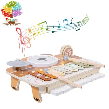 【樹年】兒童早教木質啟蒙鋼琴音樂臺玩具多功能架子鼓鍛鍊孩子手眼協調