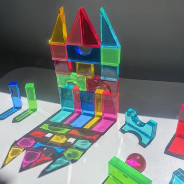 兒童益智玩具 光影幾何形狀亞克力 彩虹玩具 透光感官教具 幼兒園玩具 啟蒙早教玩具