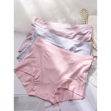 竹纖維中腰內褲女純色新款批舒適發大碼胖MM竹炭纖維平角褲頭衩