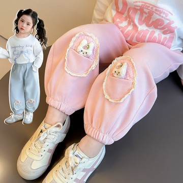 【中小女童】兔兔公仔運動休閒長褲