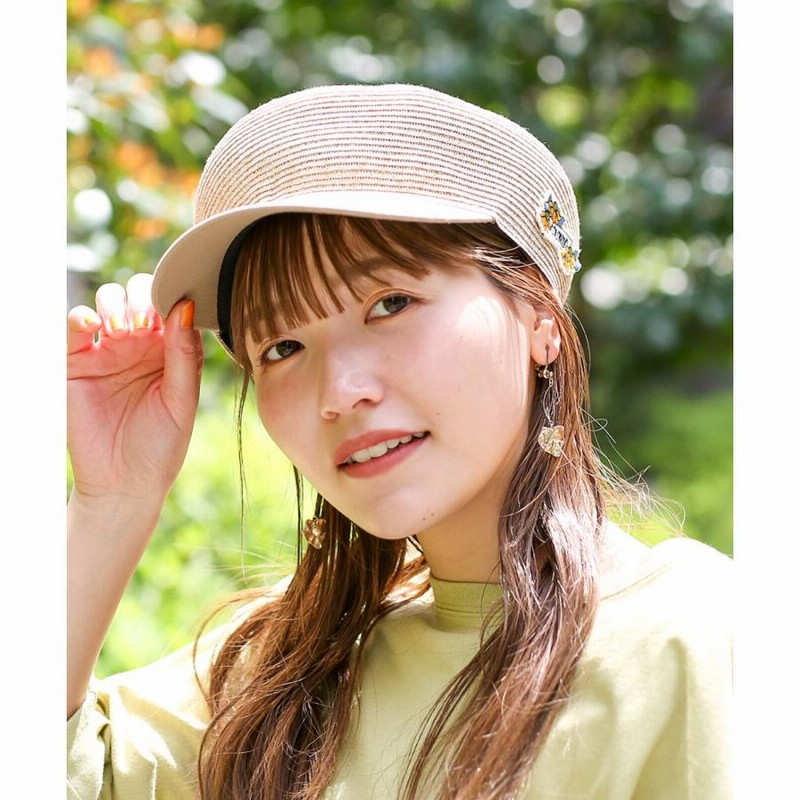 LINKABLE＊麦わらポンポンキャスケット　帽子　ベージュ LINKABLE＊麦わらポンポンキャスケット 帽子 ベージュ LINKABLE