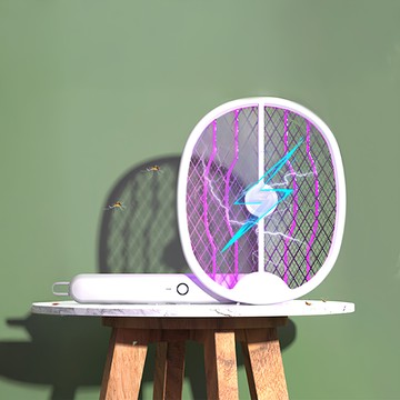 ANTIAN 電蚊拍  產品大小 20 x 45 x 3cm 包裝尺寸 24 x 24 x 6cm  白色