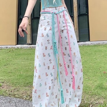 ✨桃園有貨✨夏日多巴胺彩色腰帶編織設計小衆百搭麻繩仔褲裙子係繩屁簾配飾 9MKV