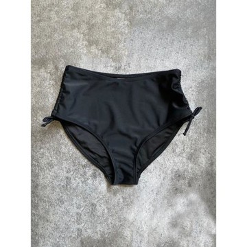 黑色高腰比基尼泳褲女遮肚顯瘦白色游泳衣褲女性感三角大碼泡溫泉